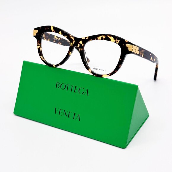 NEW BOTTEGA VENETA EYEGLASSES BV1105O 002 CAT EYE HAVANA WOMEN EYEWEAR - Picture 1 of 9